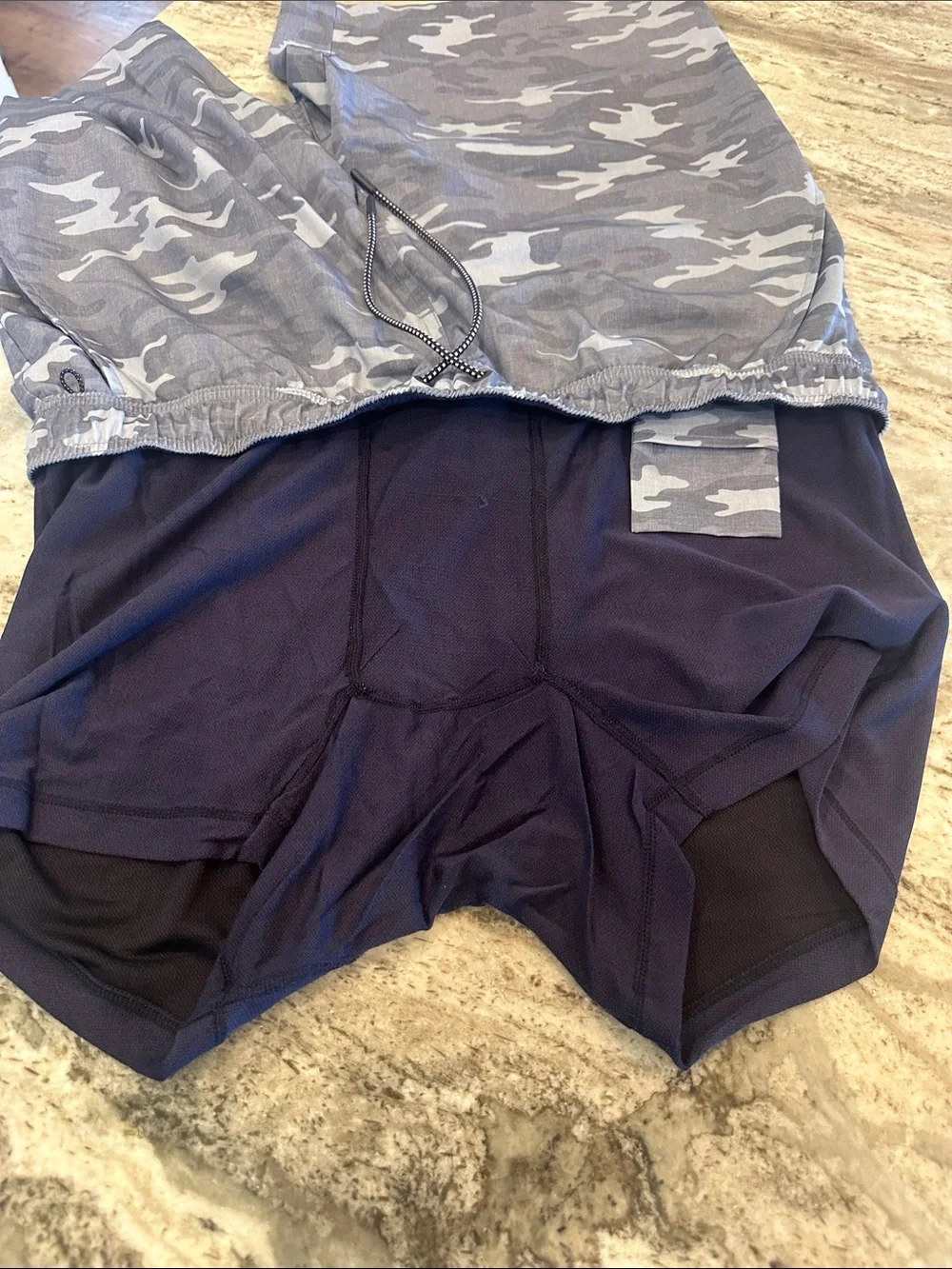 Gray Camo Swim/Active Shorts